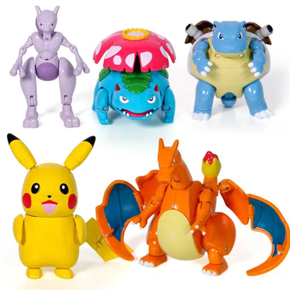 Genuine Pokemon Pikachu Mewtwo Blastoise Venusaur Gyarados Solgaleo Lunala Ball Figurine Doll Transformation Toy Birthdays Gift