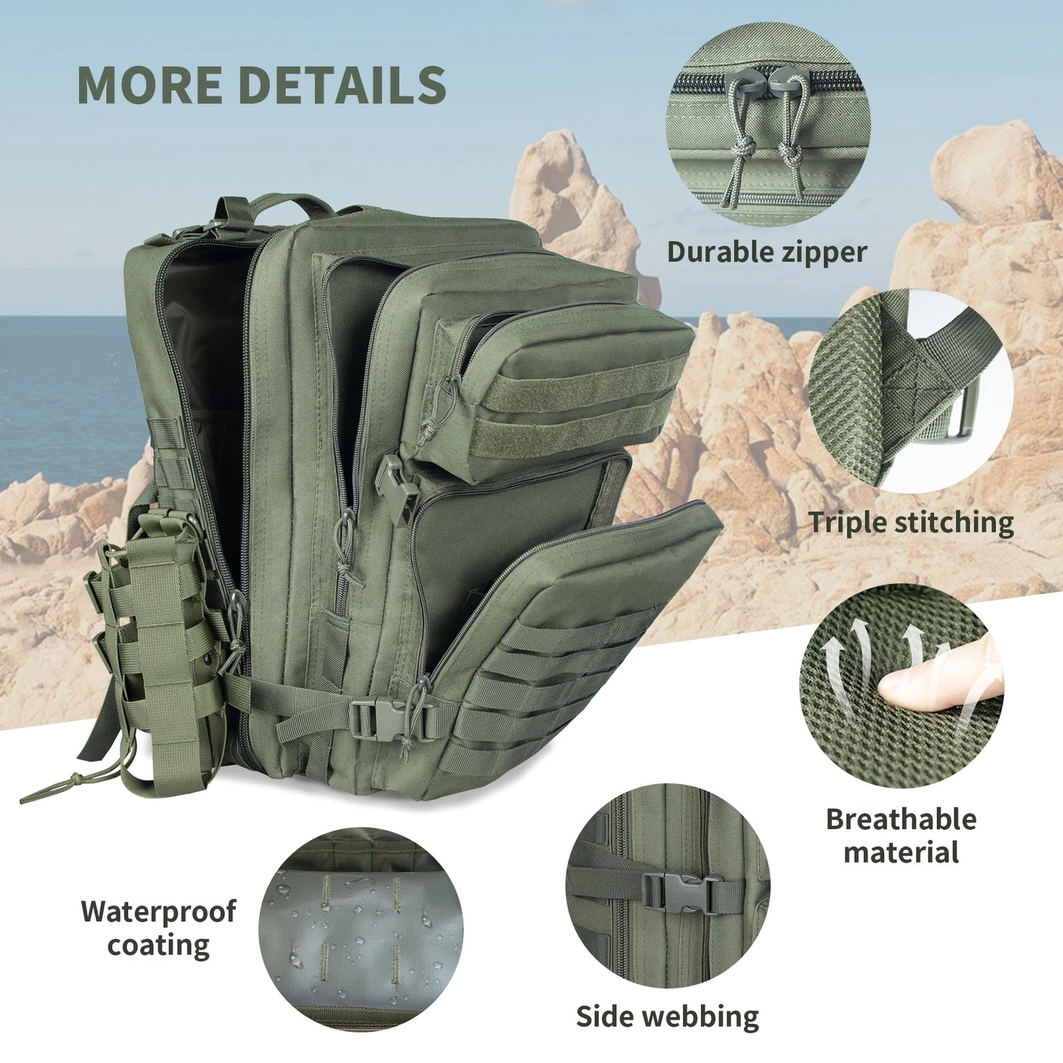 TOPX Outdoor Waterproof Backpack 45L