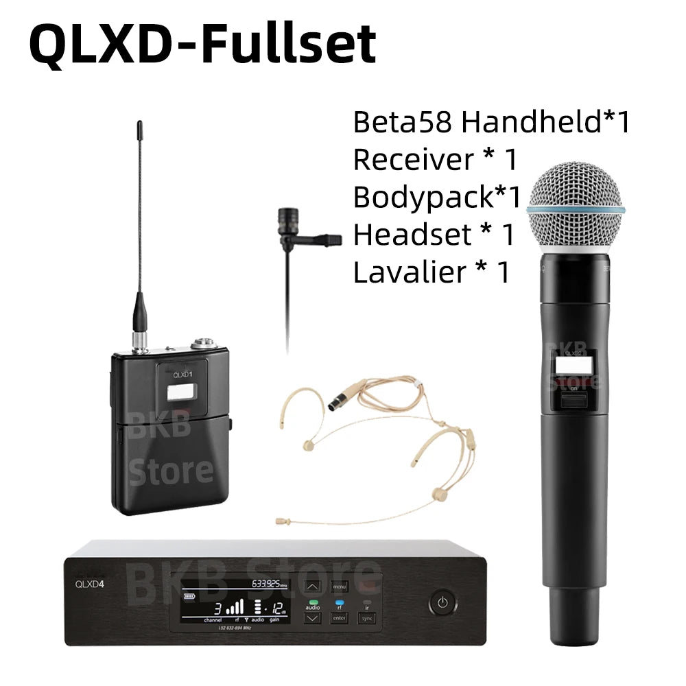 accessories musical instrument FOR QLXD4-B58a Fullset 800MHz Professional Wireless MicrophoneUHF Microphone Stage Performance