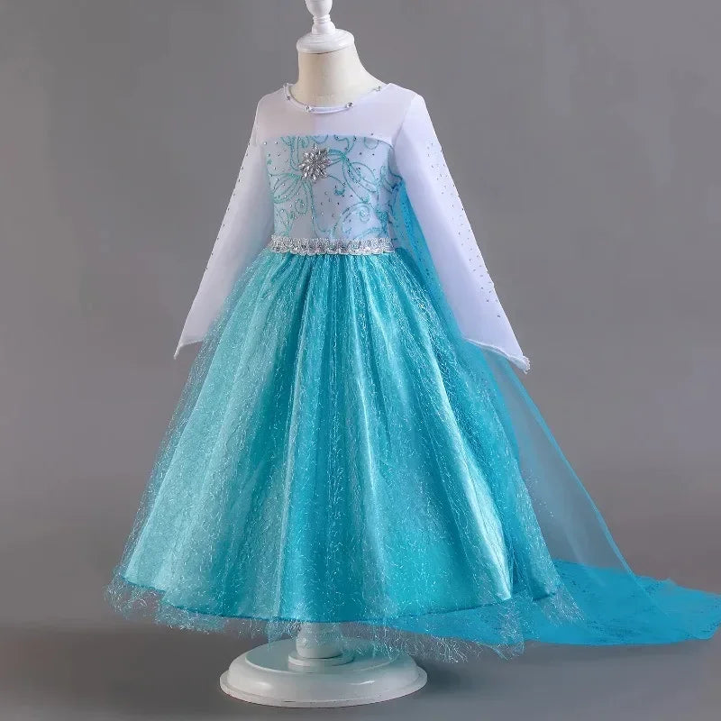 Elsa Dress for Girls 3-10 Yrs Birthday Role Elsa Princess Dress For Kids Halloween Carnival Easter Party Cosplay Girls Costume