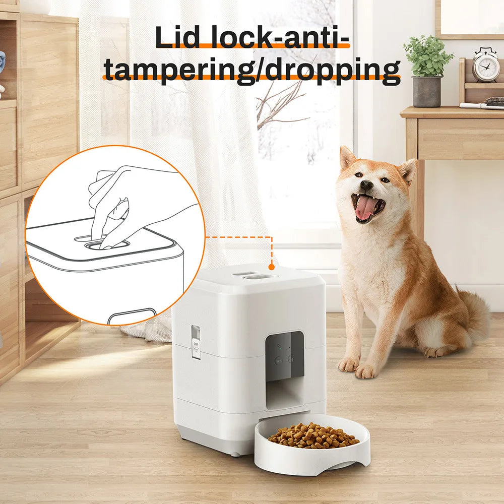 Programmable Automatic Dog Feeder with Remote Feeding Capability WiFi-enabled Automatic Cat Feeder Smart Pet Feeder