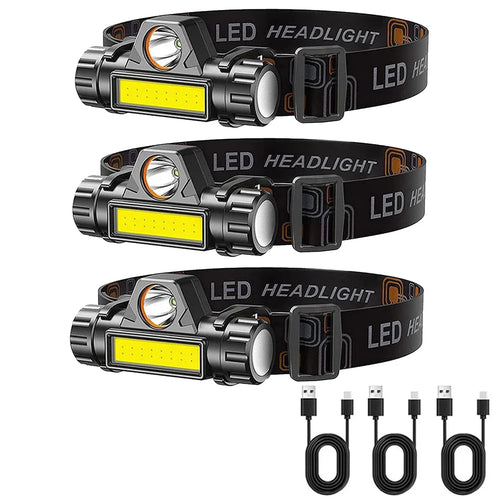 1-5PCS Rechargeable COB LED Headlamp Strong Magnetic Powerful