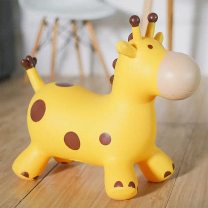 Inpany Bouncy Giraffe Hopper Inflatable Jumping Giraffe Bouncing Animal Toys