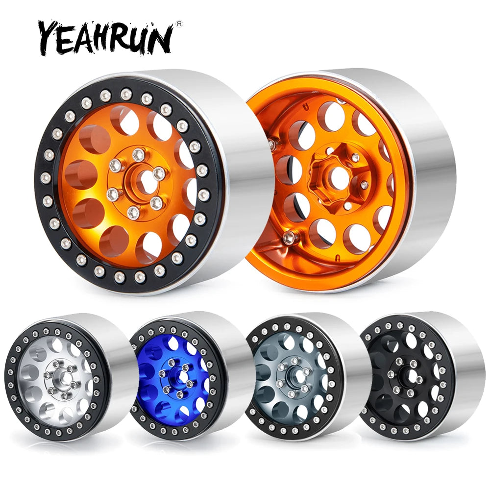 YEAHRUN 2/4pcs Metal Beadlock 2.2 inch Wheel Rims Hubs for Axial Wraith 90048 RR10 TRX-4 1/10 RC Crawler Car Upgrade Parts