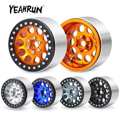YEAHRUN 2/4pcs Metal Beadlock 2.2 inch Wheel Rims Hubs for Axial Wraith 90048 RR10 TRX-4 1/10 RC Crawler Car Upgrade Parts