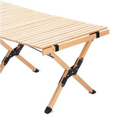 Solid Wood Folding Table Camping Wind Bar Grill Hot Pot Booth Fair  with Heightened Egg