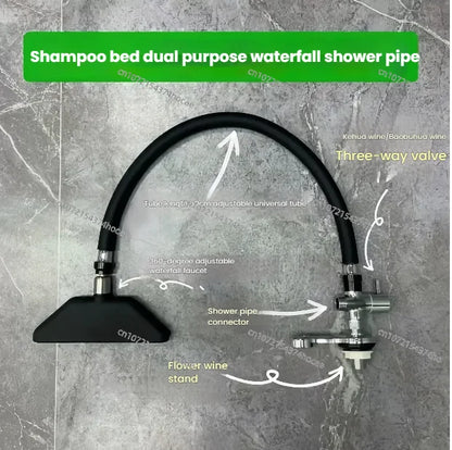 Head Spa Shower for Shampoo Sink Faucet Shower Head for Shampoo Bed Bowl Wash Hair Salon Style Scalp Care Waterfall adjustable