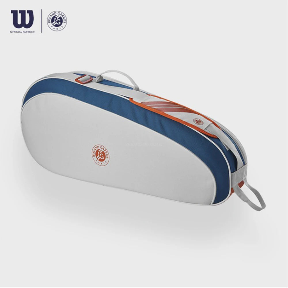 Wilson 2024 Team Roland Garros Backpack French Open Multi functional Large Capacity Orange Blue Grey Double Shoulder Tennis Bag