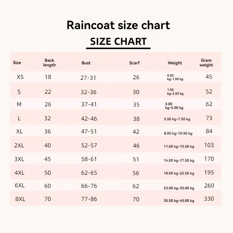 Pet Dog Puppy Transparent Rainwear Poncho