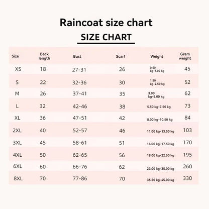 Pet Dog Puppy Transparent Rainwear Poncho