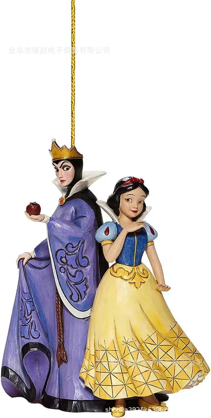 Disney Princess Snow White Cinderella Ariel Bell Anime Figures Christmas Tree Ornament Decoration Acrylic Plane Pendant Toys