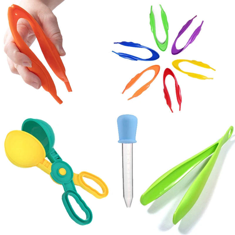 1/4pcs Kids Drop Scoop Clip Tweezers Toys Fine Motor Skill Training Tool Set Montessori Early Learning Education Toys Toddler