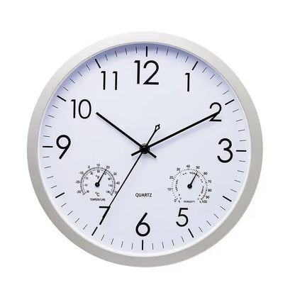 Outdoor Clock Decorative Round Clock With Thermometer and Humidity Large Wall Clocks Waterproof Elegant Retro Silent Clock