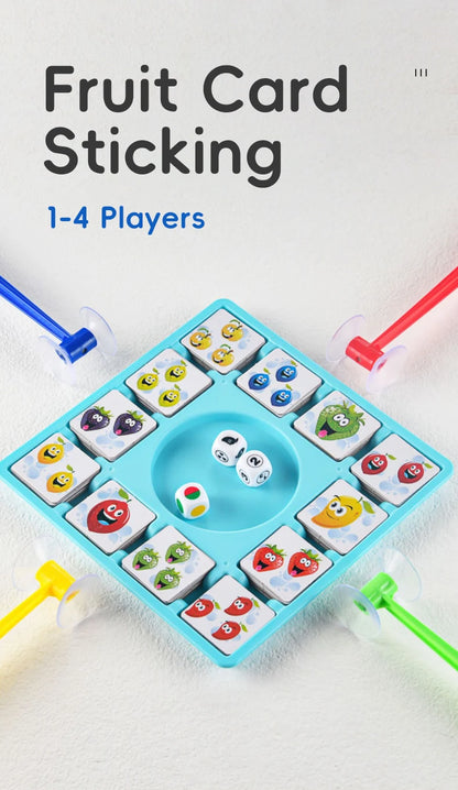 Children Education Learning Toys Fruit Sticking Game Card Dice Board Game Color Shape Cognition Party Competition Game Kids Toys