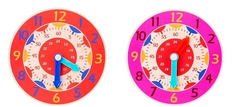 Baby Montessori Toys Wooden Clock Hour Minute Second Cognition Time Learning Teaching Aids Educational Toys For Children