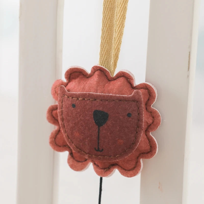 Baby Wooden Gym Pendant Toy Soft Felt Music Rattle Cotton Crochet Mobile Crib Teether Pendant For Infant Activity Gym Toys Gift