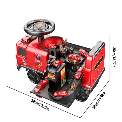 Electric Ride On Car Kids Toy Electric Locomotive 2In1 Multifunctional Engine Truck Diecast Educational Game Children Gift