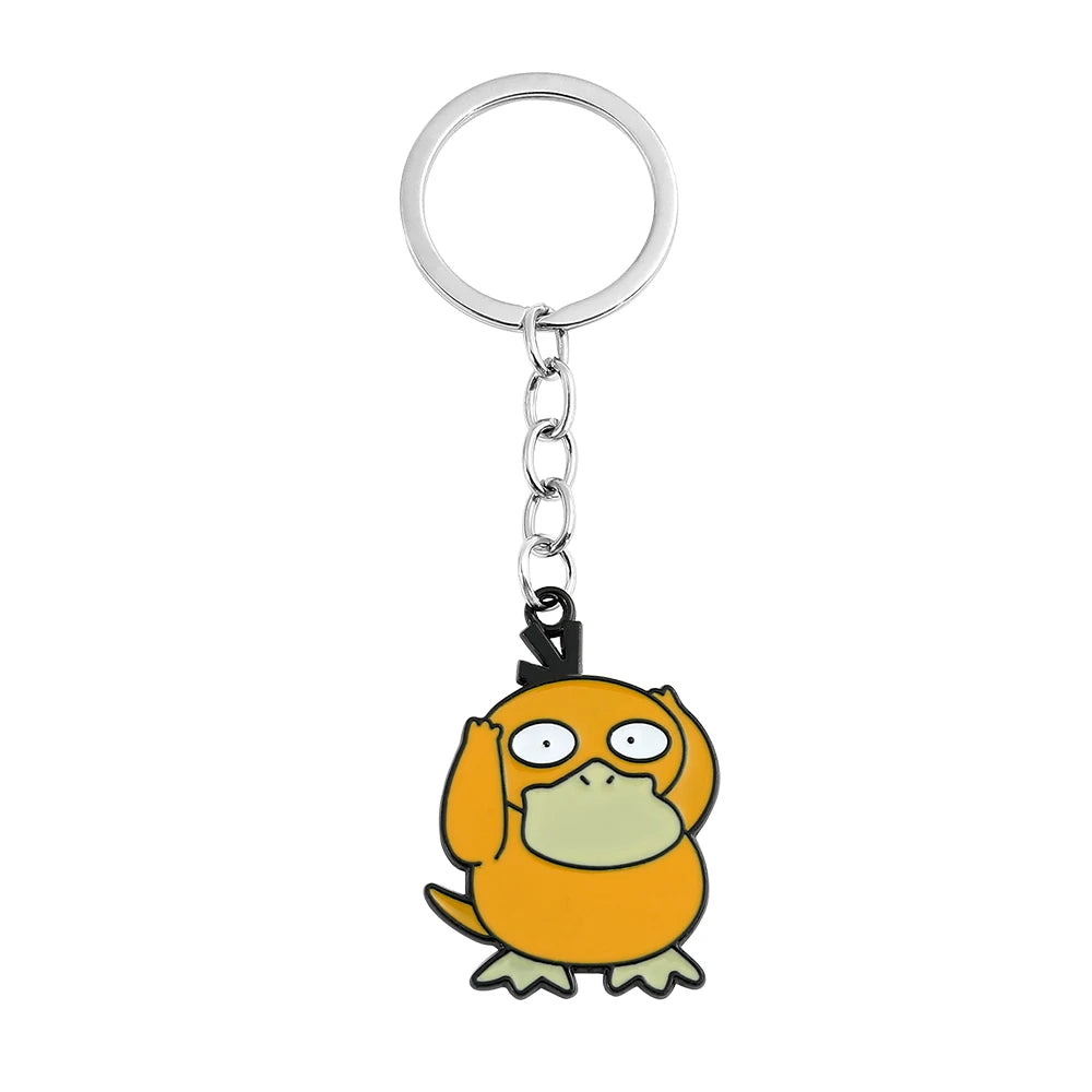 Wholesale Kawaii  Jigglypuff Pink Girl Keychains for Kids Cute Anime Pikachu Squirtle Psyduck Charmander Souvenirs Gift