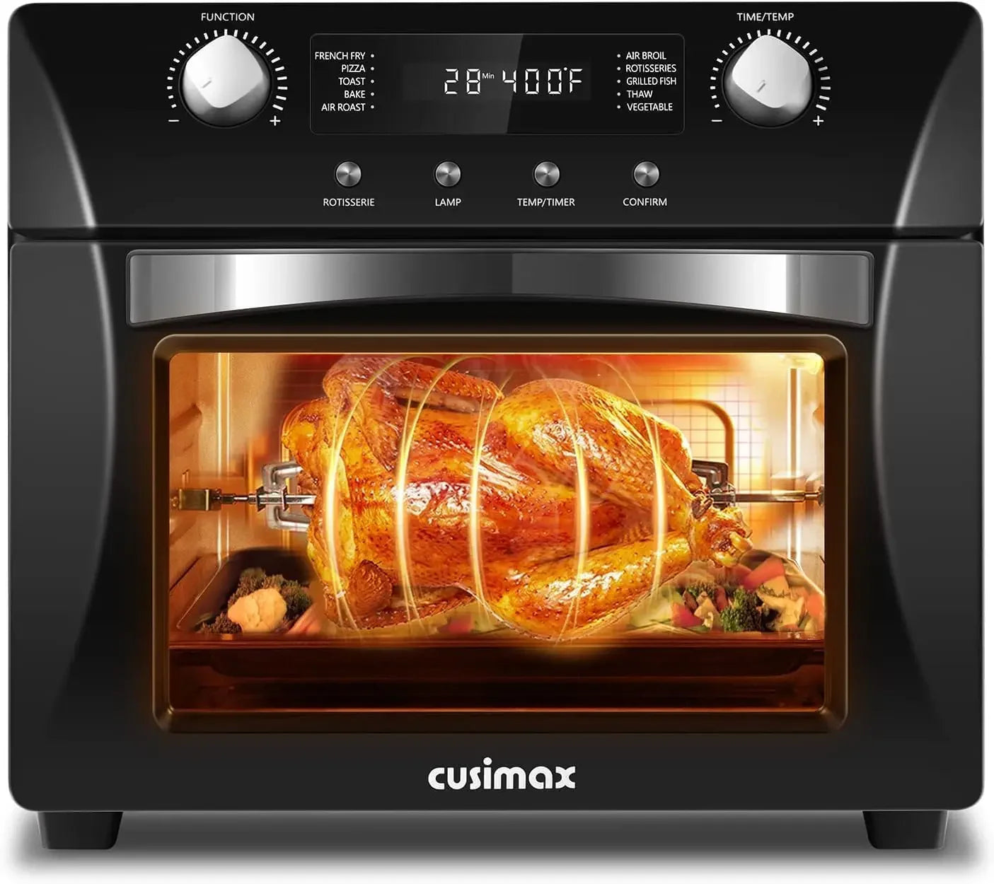 Fryer Oven,10-in-1 Air Fryer Toaster Oven Combo,24QT Convection Toaster Oven Countertop with Rotisserie & Dehydrator