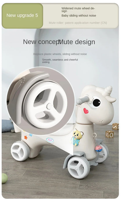 DokiToy Rocking Horse Trojan Horse Children Rocking Horse Baby Roller Coaster Two-in-one Multi-function Toy Birthday Gift 2023