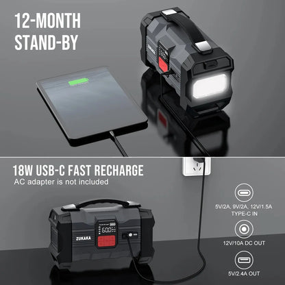 ZUKAKA 26800mAh Jump Starter with Air Compressor 4000A Booster Tyre Inflator Portable Car Battery Power Bank Charger Air Pump