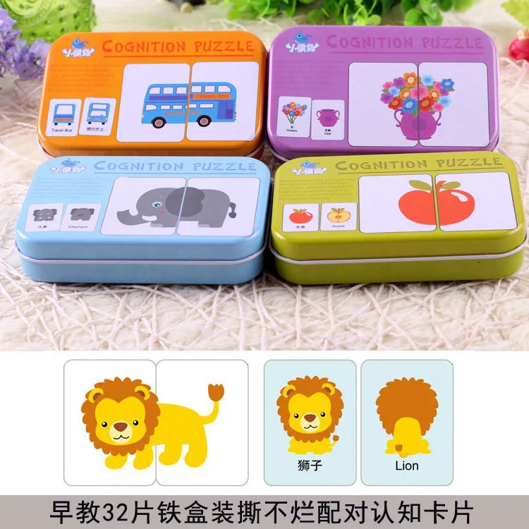 Children's Early Education Card Fruit Animal Alphabet Number Card Toy Puzzle Intelligence Visual Development Learning Card