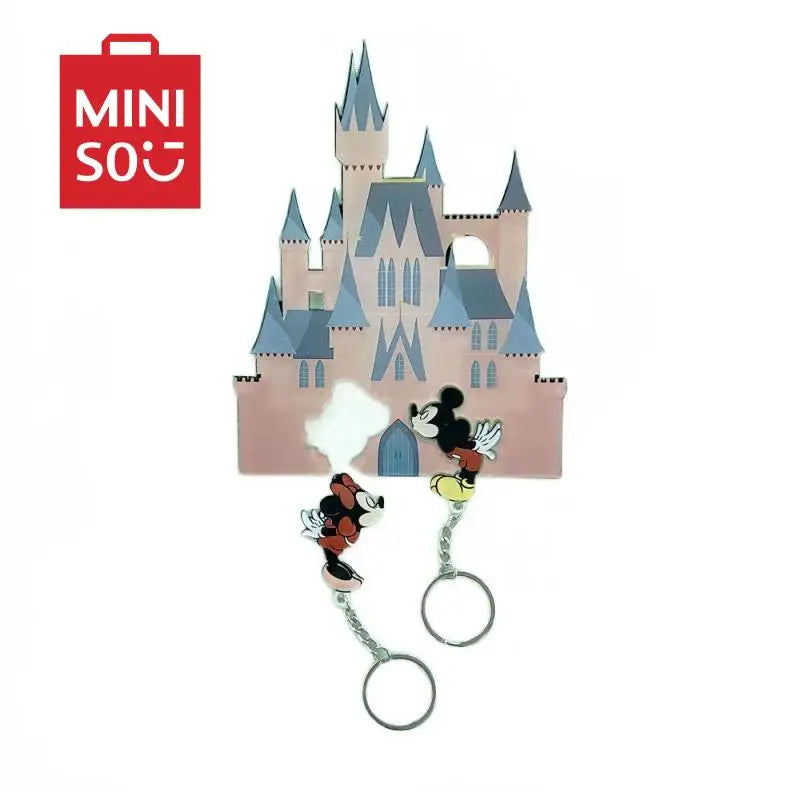 Disney Castle Keychain Anime Mickey Couples Cute Kids Toys Go Home Anti-Lost Kawaii Minnie Creative Keychain Fun Holiday Gifts