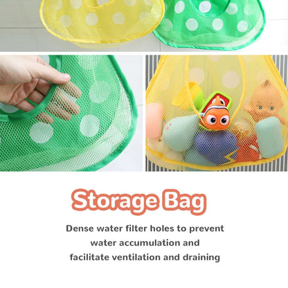 Baby Shower Toy Cute Duck Frog Net Toy Storage Bag Strong Suction Cup Baby Shower Game Bag Bathroom Organizer Water Toy