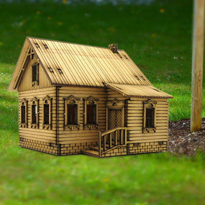 1/72 Wooden Cabin Hobby Toys Wooden 3D Puzzle House Architectural Scene for Accessory Model Railway Micro Landscape Layout Decor