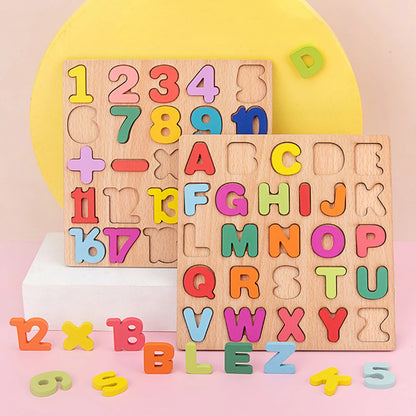 Toys Wooden Kids Learning Number Alphabet Toddlers Educational Board