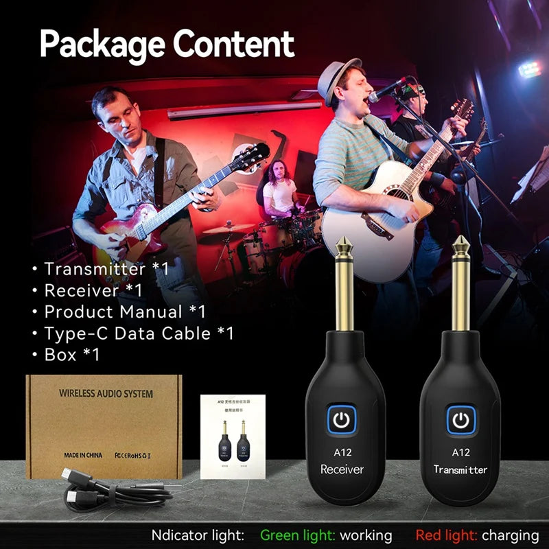 Electric Guitar Wireless Transmitter Electric Blowpipe Bass Transceiver Musical Instrument Accessories