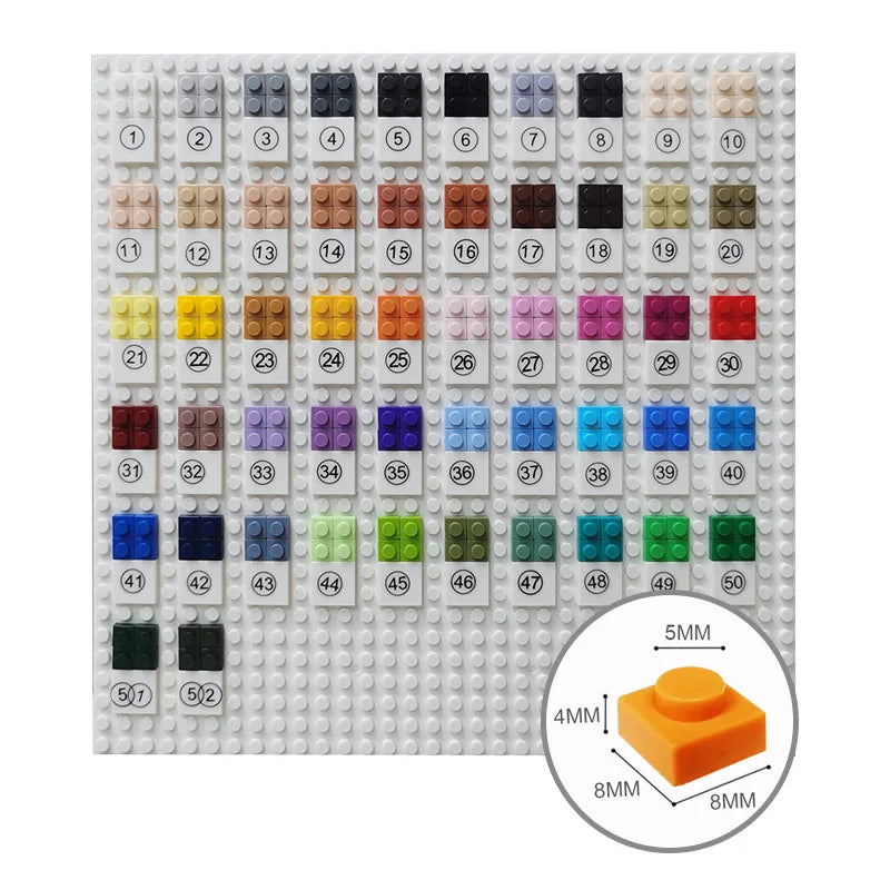 100Pcs DIY Bricks Parts 3024 1x1 Plate Educational Tech Construction Assmble Compatible Block Parts Toys for Child Kids