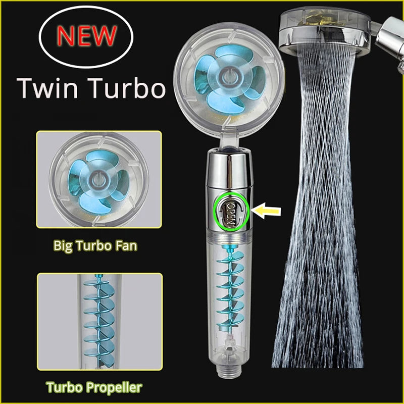 Shower Head High Pressure Water Saving Shower Pommeau De Douche One-key Stop Water Massage Shower Head for Bathroom Accessories
