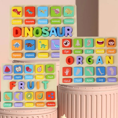 Baby Puzzle Toys Name Puzzle With Animals Sorter Early Learning Wooden Jigsaw Alphabet Puzzles Preschool Educational Infant Gift