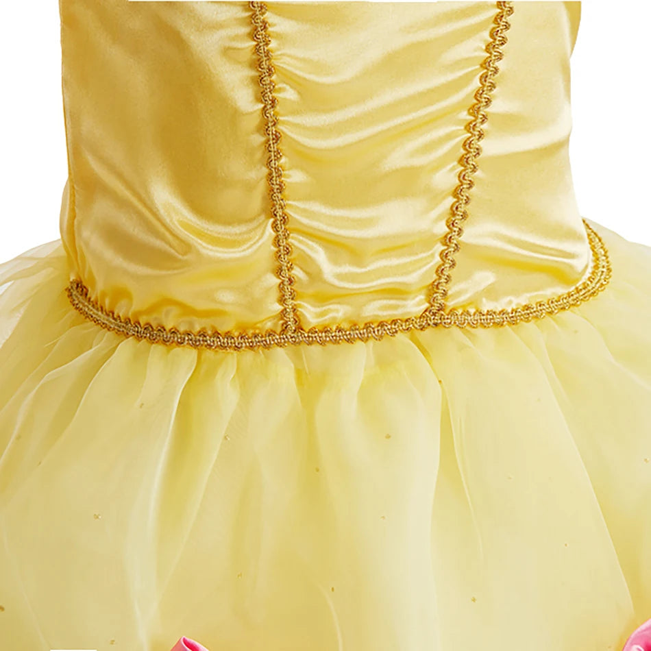 Rapunzel Dress for Girls Cinderella Belle Dress Up Fantasy Children Birthday Party Princess Costume Kids Halloween Clothes