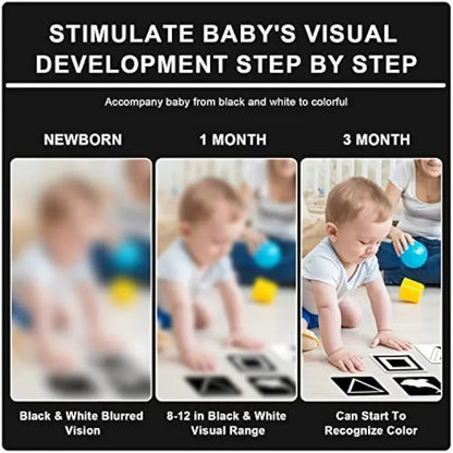 Black White High Contrast Card Montessori Baby Vision Stimulation Cards Stimulate Newborn Visual Early Educational Learning Toys