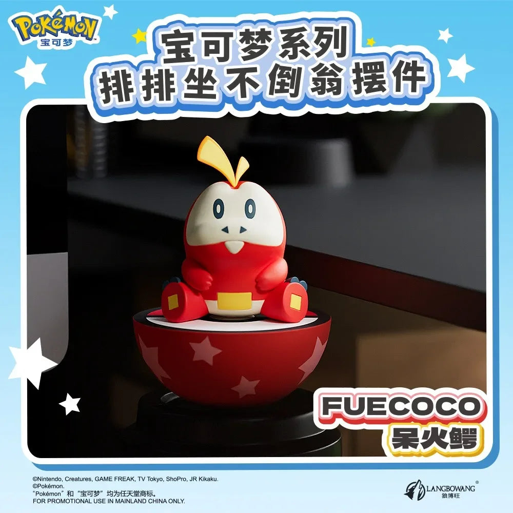 Genuine Pikachu Pokemon Gengar Sylveon Fuecoco Quaxly Sprigatito Figurine Desktop Wobbler Small Ornament  Models Dolls Toys Gift