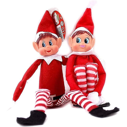 2pcs Christmas Elf Behaving Badly Plush Toy Novelty Long Bendy Naughty Boy Christmas Elves Doll