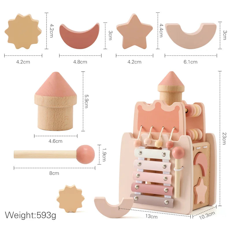 Baby Wooden Musical Instruments Montessori Toys Kids Bear Percussion Xylophone Rain Sound Pipe Music Shaker Early Education Toys