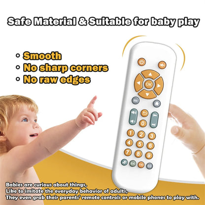 Infant Simulation TV Remote Control Toys with Music and Light Musical Baby Toy Sensory Remote Kid Baby Toys for 1 2 3 Year Old