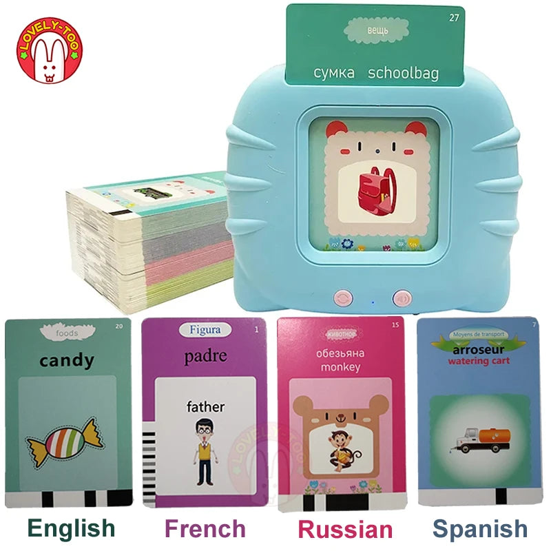 English Flash Card Russian Spanish French Sight Words Games ABC learning Language Kids Education Toys Montessori Reading Book