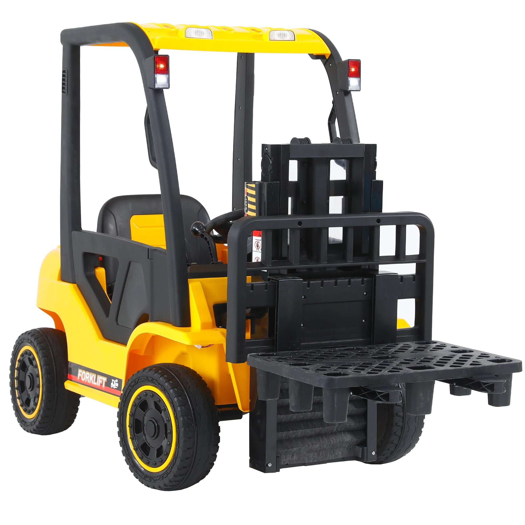 Electric frame lifting rod Electricforklift,Children Ride- on Car 12V7A Battery Powered Vehicle Toy ,3 speeds,Parent yellow