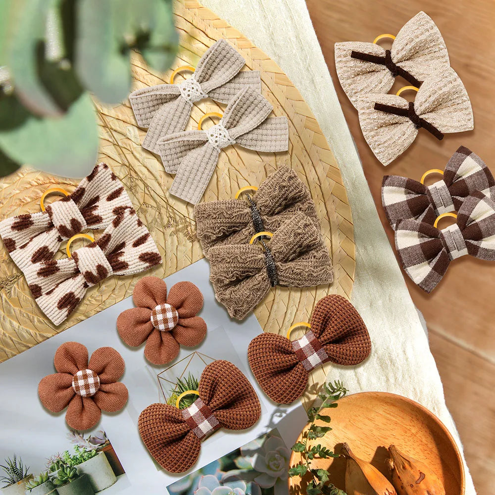 Dog Hair Bow Rubber Bands 10 pcs