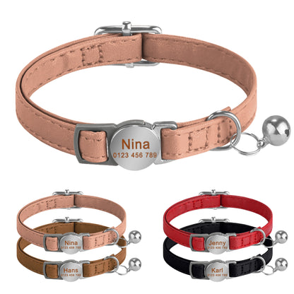 Personalized Engraved Leather Dog/Cat Collar