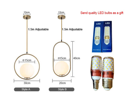 XCLuuHY Nordic Pendant Lights Milk White Ball Lamp Simple Personality Style Applicable To Restaurant Bar Dining Room Bedroom