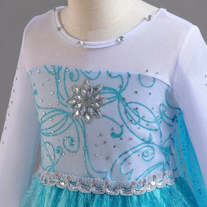 Elsa Dress for Girls 3-10 Yrs Birthday Role Elsa Princess Dress For Kids Halloween Carnival Easter Party Cosplay Girls Costume