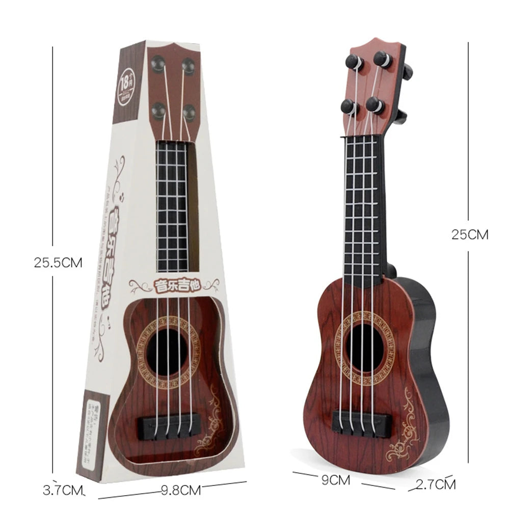 25cm Ukulele Toy 4-string Small Guitar Model Children Early Music Enlightenment Musical Instrument Gifts