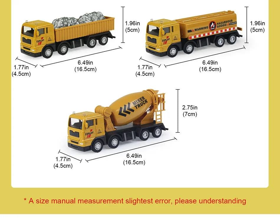 ﻿9 Styles Alloy Engineering Diecast Truck Tractor Loader Crane Excavator Toys Construction Model Vehicle Toy Car for Boys Gifts