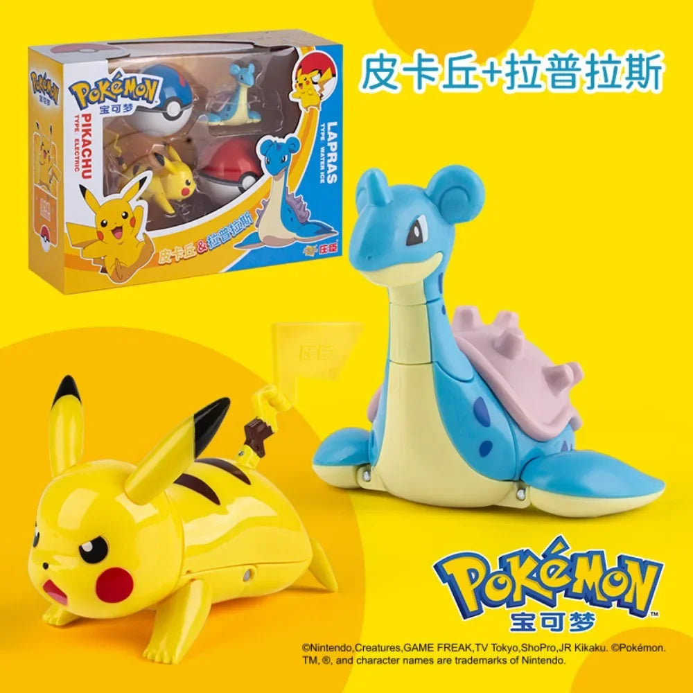 Genuine Pokemon Psyduck Eevee Lucario ASH-Greninja Blastoise Mewtwo Lapras Venusaur Dolls Figurines Handheld Model Toy Ornaments