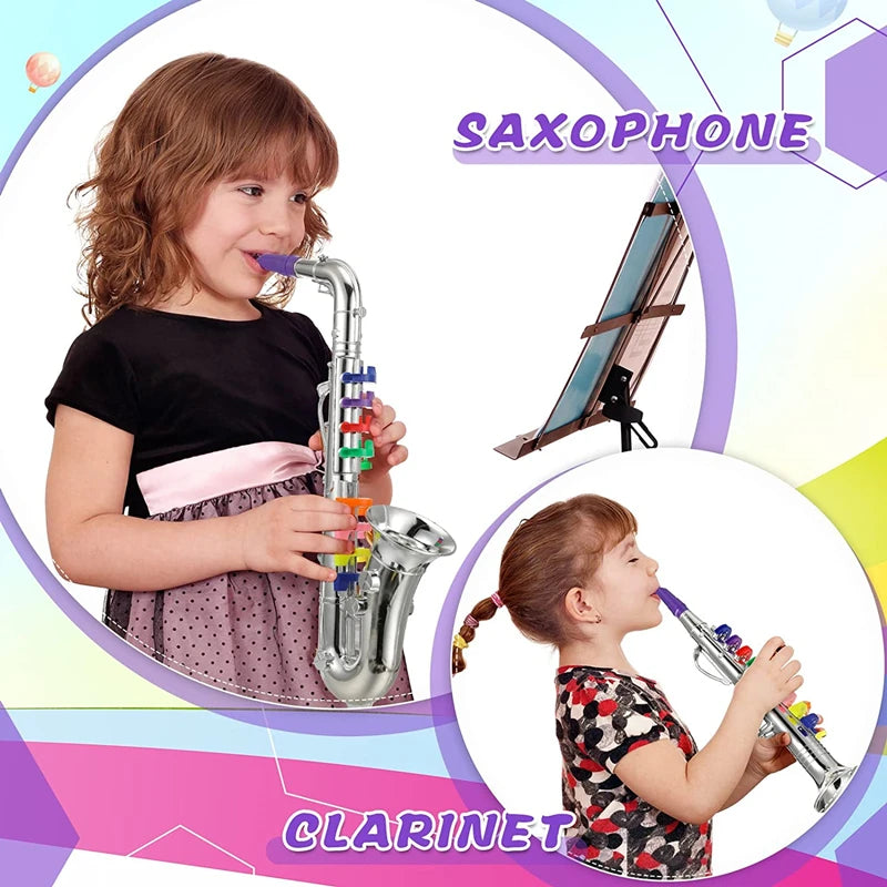 Classical Clarinet Trumpet Saxophone Imitation Musical Instrument Toys Boys Girl Early Education Learning Tool for Kids Children